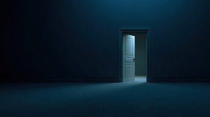 Open door in a dark room.