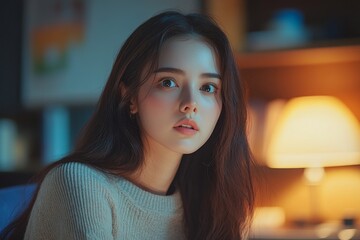 Young woman in a mental therapy session talking with a psychologist in the office, seeking guidance for emotional healing, Generative AI