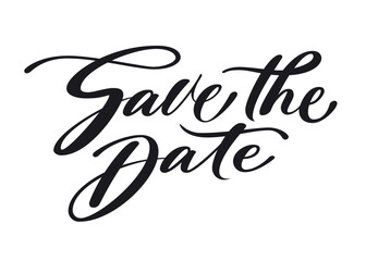 Save the date. Text modern calligraphy style spelling for decoration of the wedding invitation. Vector Hand Drawn Brush Lettering