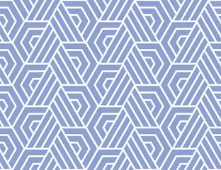 Abstract geometric pattern with stripes, lines. Seamless vector background. White and blue ornament. Simple lattice graphic design