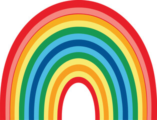 Obraz premium Colorful Seamless Vector of Rainbow Arches and Thin Lines