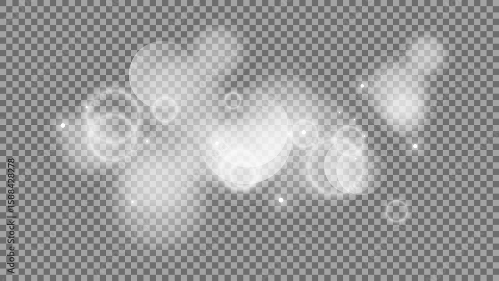 Poster bokeh circles on transparent background