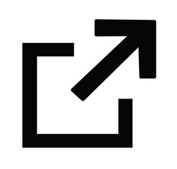 external link line icon on white background