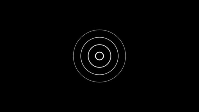 Radio wave animation on black background.