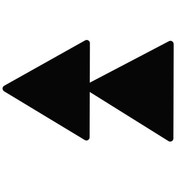 rewind icon on white background