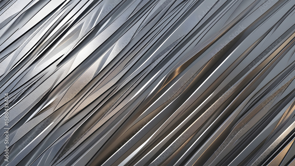 Fototapete a mesmerizing metallic texture presents layered stripes with a modern abstract flair.
