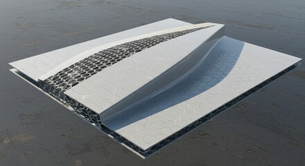 Modern White Ventilation Cover with Hexagonal Pattern on Flat Surface