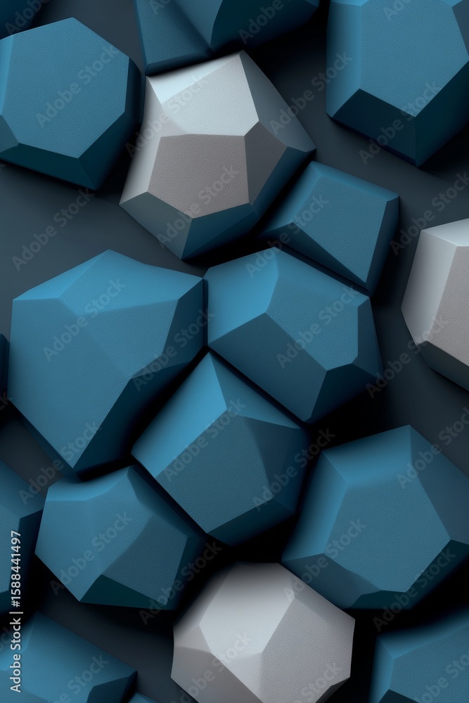 Poster charming honeycomb abstraction with geometric blocks in a stylish wallpaper pattern design idea