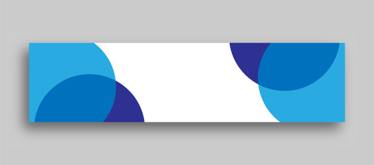Abstract blue element white background horizontal linkedin banner design