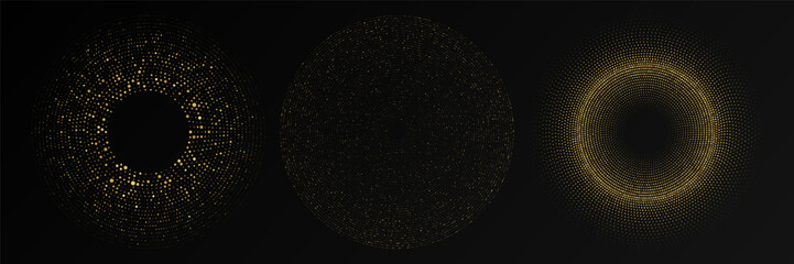 Abstract gold glowing halftone dotted background