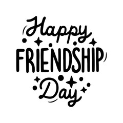 Friendship day vector illustration with text
