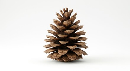 Natural Brown Pine Cone on White Background for Decoration and Nature Themes