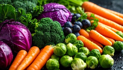 Colorful assortment of fresh vegetables