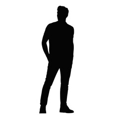 Casual Man Standing With Hands In Pockets person male