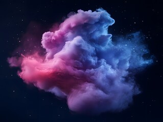 a vibrant, cloud like formation against a dark background