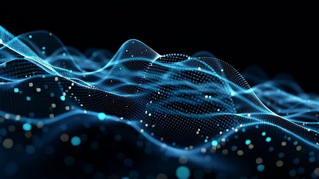 background halographic blue waves 3d	