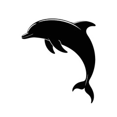 Naklejka premium Leaping Dolphin Silhouette marine mammal aquatic