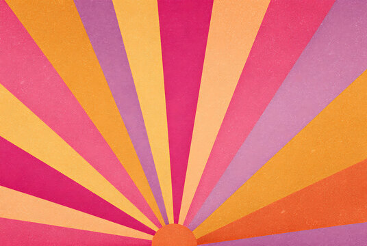 Vibrant Sunburst Pattern in Retro Colors