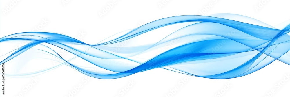 Poster elegant wavy blue lines flowing seamlessly across a stylish backdrop for modern design concepts