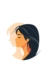 Inner child, Shadow, Mind, Communication, Brain, Emotional intelligence, Trauma, Person, Sadness, Happiness, Thoughts, Mental health, women, woman, GIRL, Artwork, Vector
