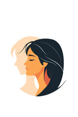 Inner child, Shadow, Mind, Communication, Brain, Emotional intelligence, Trauma, Person, Sadness, Happiness, Thoughts, Mental health, women, woman, GIRL, Artwork, Vector