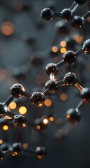 3D rendering of molecular structure with glowing connections on dark background