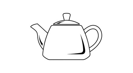 Flat icon of a teapot with a short spout, minimalist style, clean white background