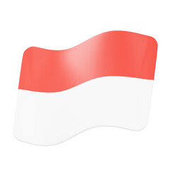 3D Indonesian Flag Icon