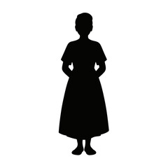 Woman in vintage dress silhouette female