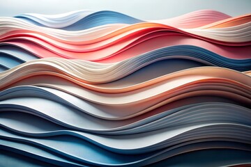 Bright, colorful abstract wave patterns with a seamless, striped texture create a vibrant and artistic background illustration