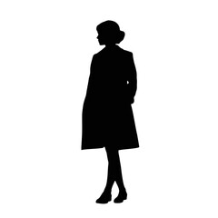 Woman Standing In A Dress silhouette female