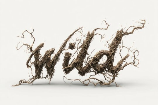 Dried roots form the word "Wild