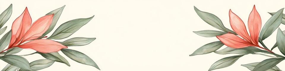 Obraz premium Charming Floral Watercolor Pattern in Soft Yellow Tones with Botanical Elements and Vintage Style