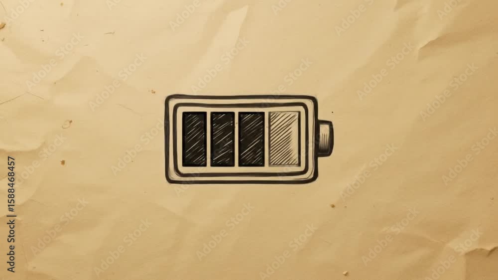Poster battery charge level animation: a visual representation of power status and iconography