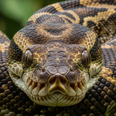 close up of a python