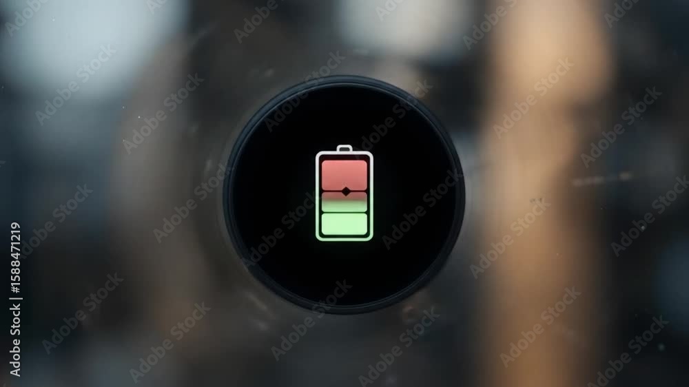 Poster battery icon animation showing the charging status of electronic devices in progress