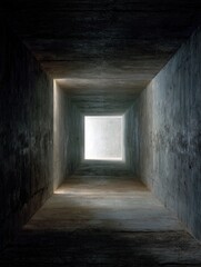 Fototapeta premium Exploring the depths of a minimalist concrete tunnel urban environment abstract perspective