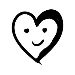 Happy Heart Face Doodle Icon