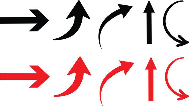 Black and red arrow isolated icon vector, illustration of black and red arrows sign on white background. icon design