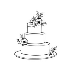 wedding cake vector illustration