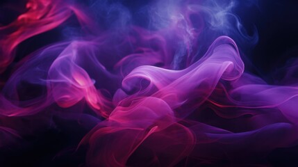 Fototapeta premium Vivid swirls of pink and purple smoke on a dark background