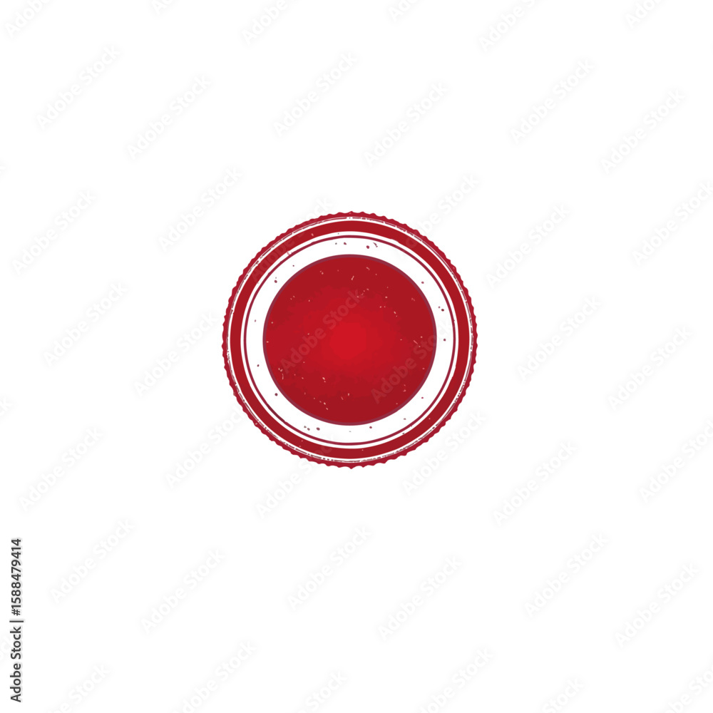 Poster a red circle with concentric rings on a white background simple design