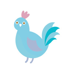 Obraz premium kawaii peacock with pastel feathers vector flat colour