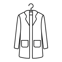 Minimalist Doctor s Coat Outline with Pockets Vector Illustration