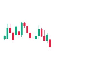 Animated candlestick chart, trading graph, trend of business, stock market investment, digital currency - Powered by Adobe