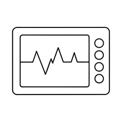 ECG Heart Monitor Line Vector Design with Zigzag Pattern