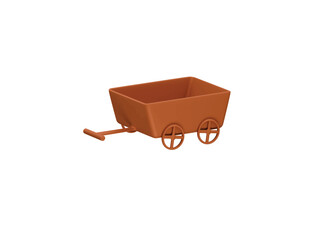horse cart icon 3d illustration render