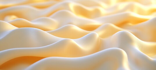 Fototapeta premium Elegant Light Yellow Abstract Wave Texture Background with Smooth Gradients for Text and Design