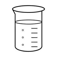 Medical Beaker with Measurement Marks Vector Illustration