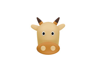 Fototapeta premium cow icon 3d illustration render